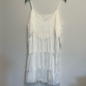 White fringe dress